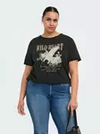 Only Carmakoma pluskoon T-Paita Lucy black/wild heart - Naisten T-paidat - 141493 - 1