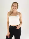 Only naisten cropattu toppi Bella seamless luonnonvalkoinen - Toppar för damer - 141383 - 1