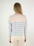 Only naisten raidallinen neule Ama Raglan valkoinen/vaaleansininen - Naisten neuleet - 137623 - 2