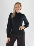 Vila naisten paita Lyri smock musta - Långärmade tröjor för damer - 141533 - 1