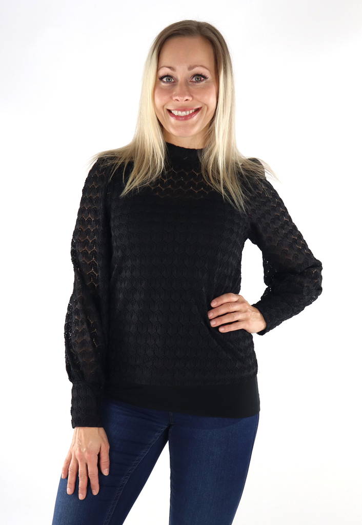 JDY Paita Avery lace musta - Naisten pitkähihaiset paidat - 134353 - 1