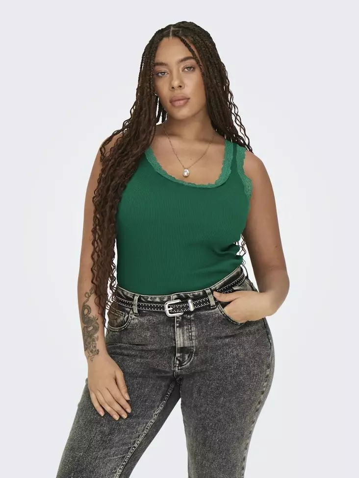 Only Carmakoma plus size lång topp aventurin - Toppar för damer - 135913 - 1