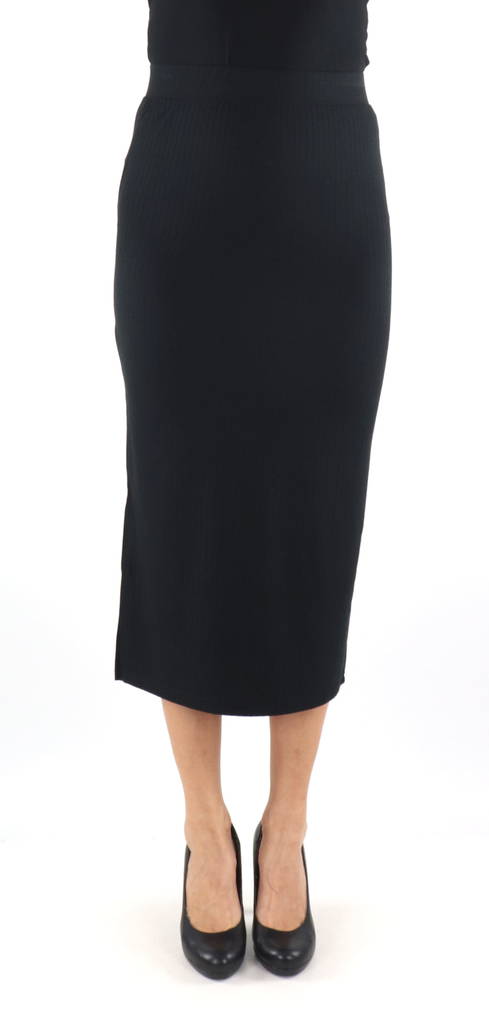 Pieces naisten ribbihame Kylie mw midi musta - Hameet - 131503 - 1