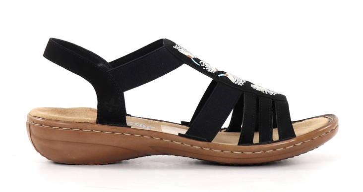 Rieker damsandaler 60875-00 svart - Rieker sandals - 135773 - 1