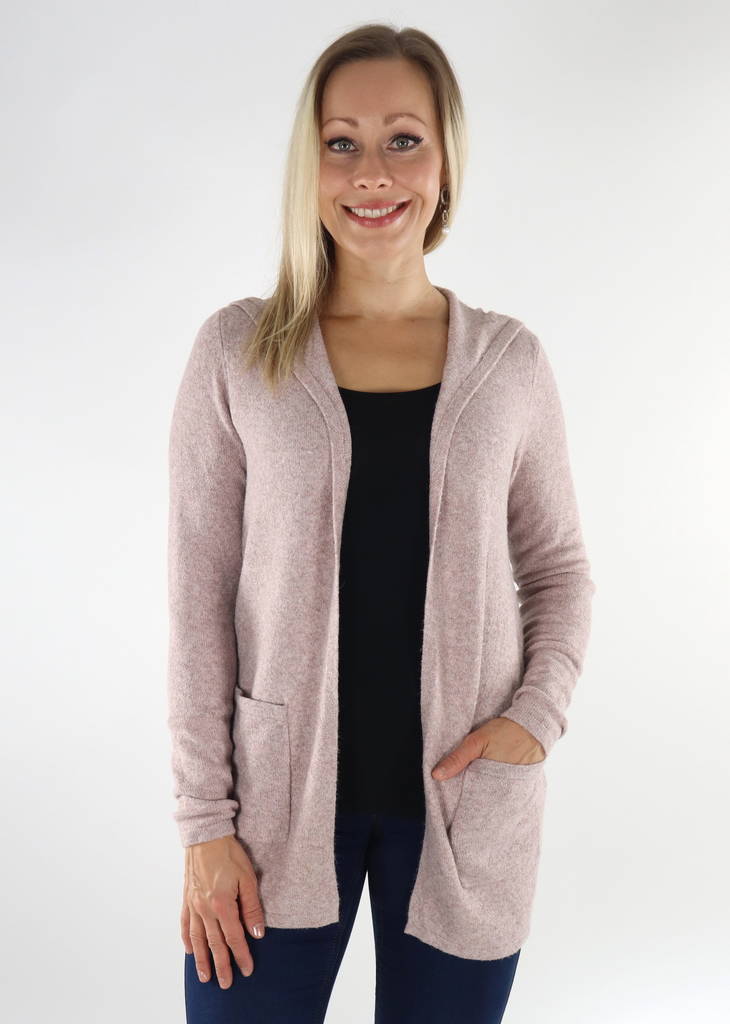 Vero Moda Neuletakki Doffy hood woodrose - Naisten neuleet - 134253 - 1