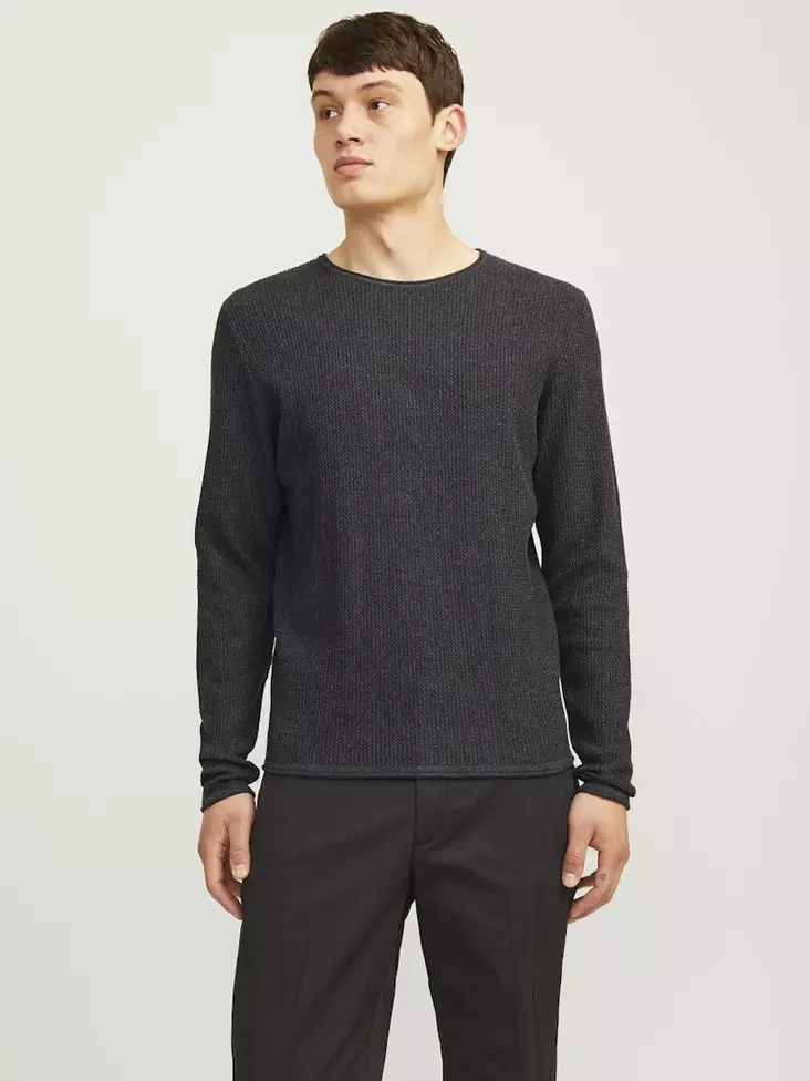 Jack&Jones bomullströja för herr Cooper mörkgrå - Stickat för herrar - 137283 - 1