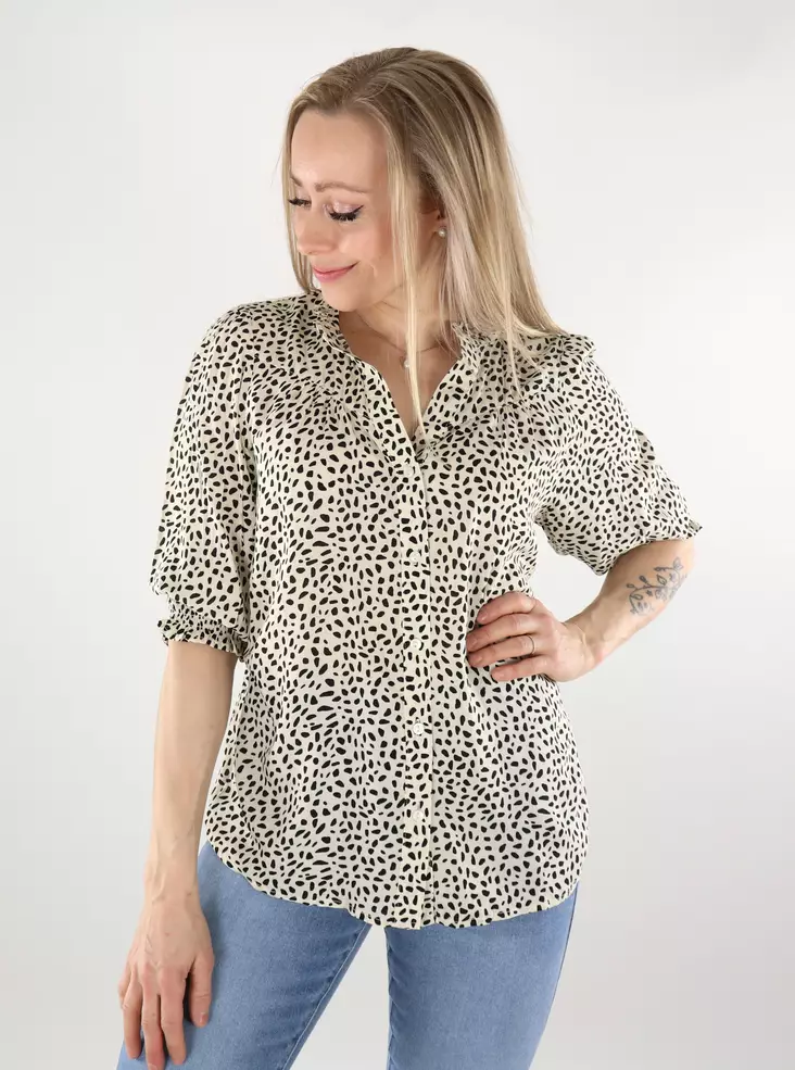 Only naisten paita Raya 3/4 Shirt luonnonvalkoinen / musta - Naisten kauluspaidat ja puserot - 137723 - 1