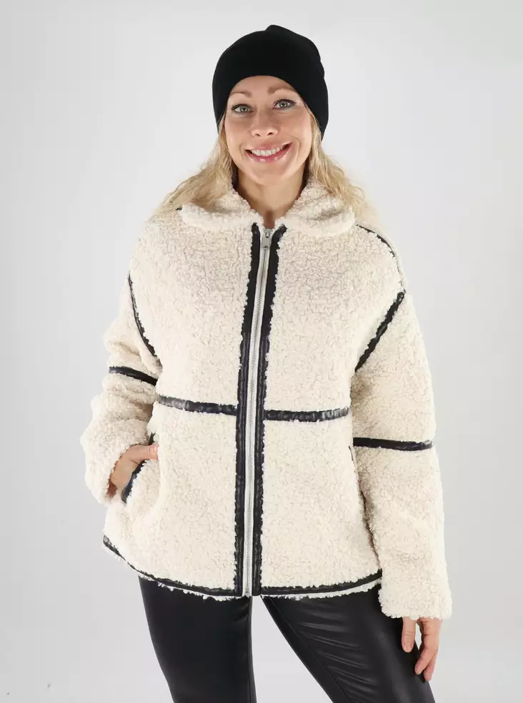 Only naisten takki Paris Teddy valkoinen - Naisten kevyet takit - 139563 - 1