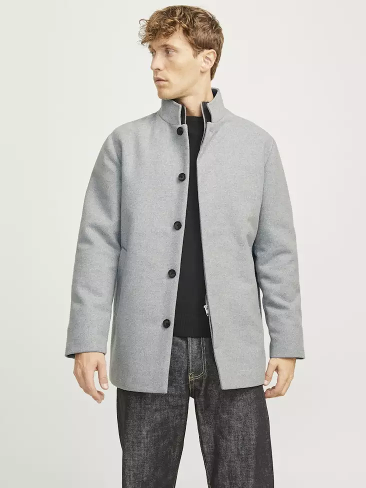 Jack&Jones Villakangastakki Harrison wool blend vaaleanharmaa - Miesten takit - 139893 - 1
