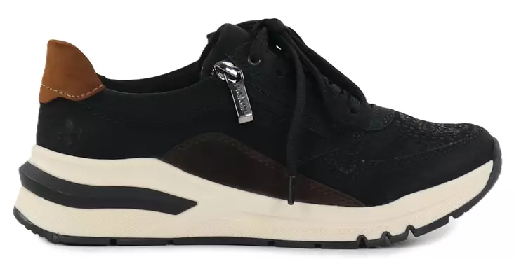 Rieker naisten tilavalestiset tennarit M6618-00 musta - Rieker sneakers - 141463 - 1