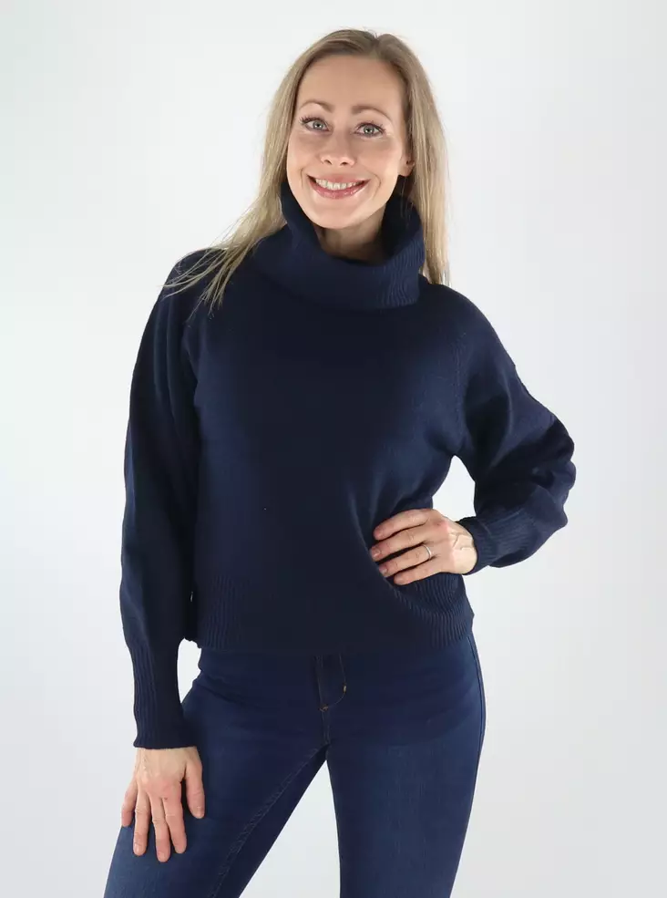Only naisten neule Olivia roll neck tummansininen - Naisten neuleet - 141803 - 1