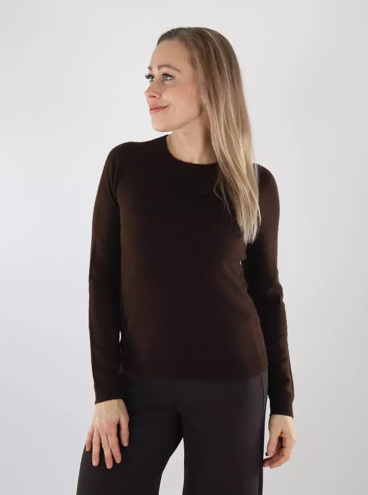 Only naisten merinovillainen neule Hope wool tummanruskea - Naisten neuleet - 142113 - 1