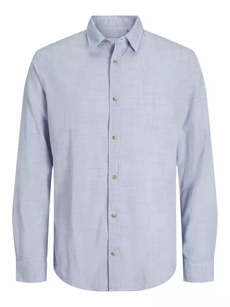 Jack&Jones herrskjorta i bomull Structure Cashmere blå - Skjortor för herrar - 135123 - 1