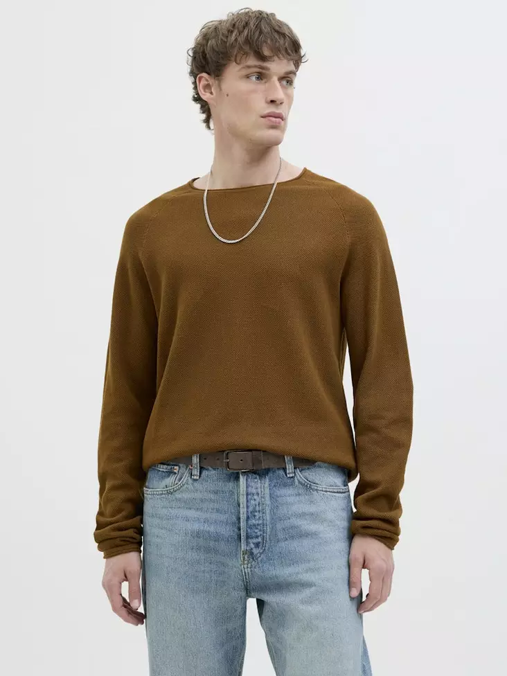 Jack&Jones miesten puuvillaneule JJEHILL KNIT monks robe - Miesten neuleet - 139463 - 1