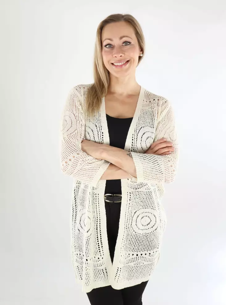 JDY naisten kimono/neuletakki Kofi 3/4 luonnonvalkoinen - Naisten neuleet - 138543 - 1