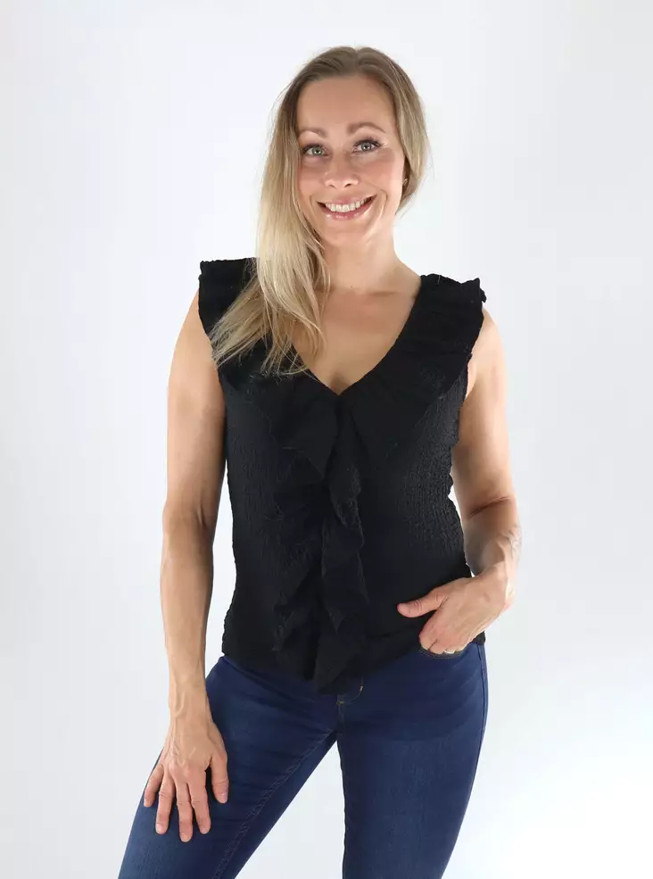 JDY naisten toppi Turbo frill musta - Naisten topit - 141343 - 1