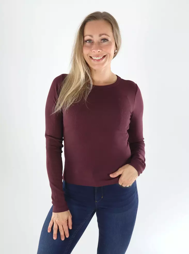 JJXX naisten paita Freya viininpunainen - Långärmade tröjor för damer - 141393 - 1