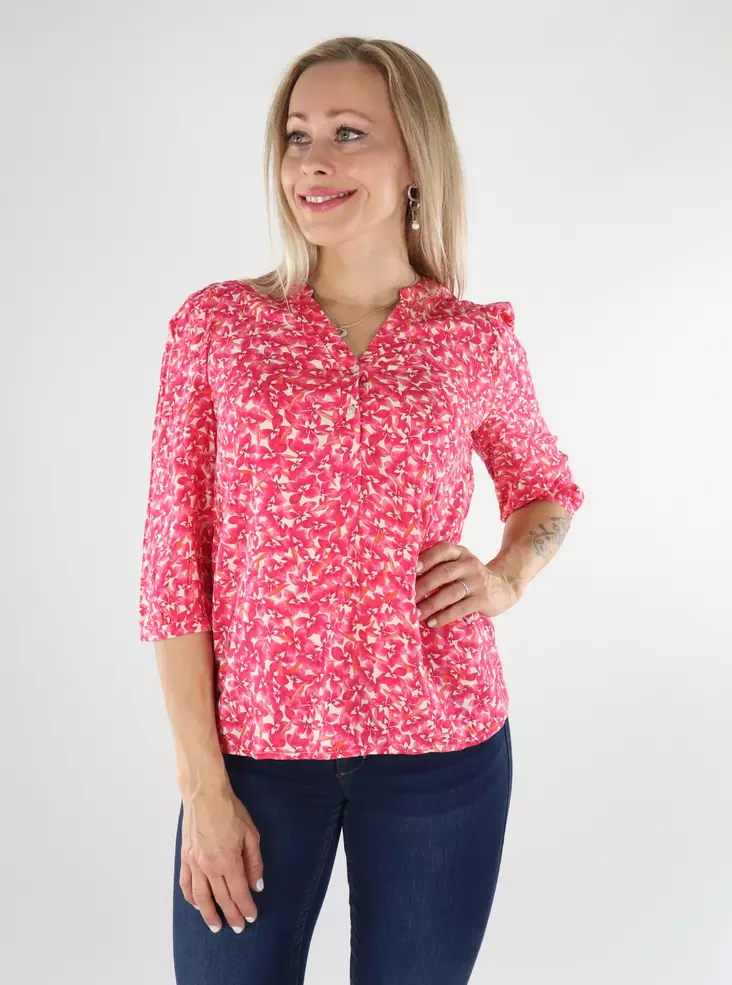Only naisten kukkakuosinen Paita Nova azalea pink/554 Elly - Naisten pitkähihaiset paidat - 136453 - 1