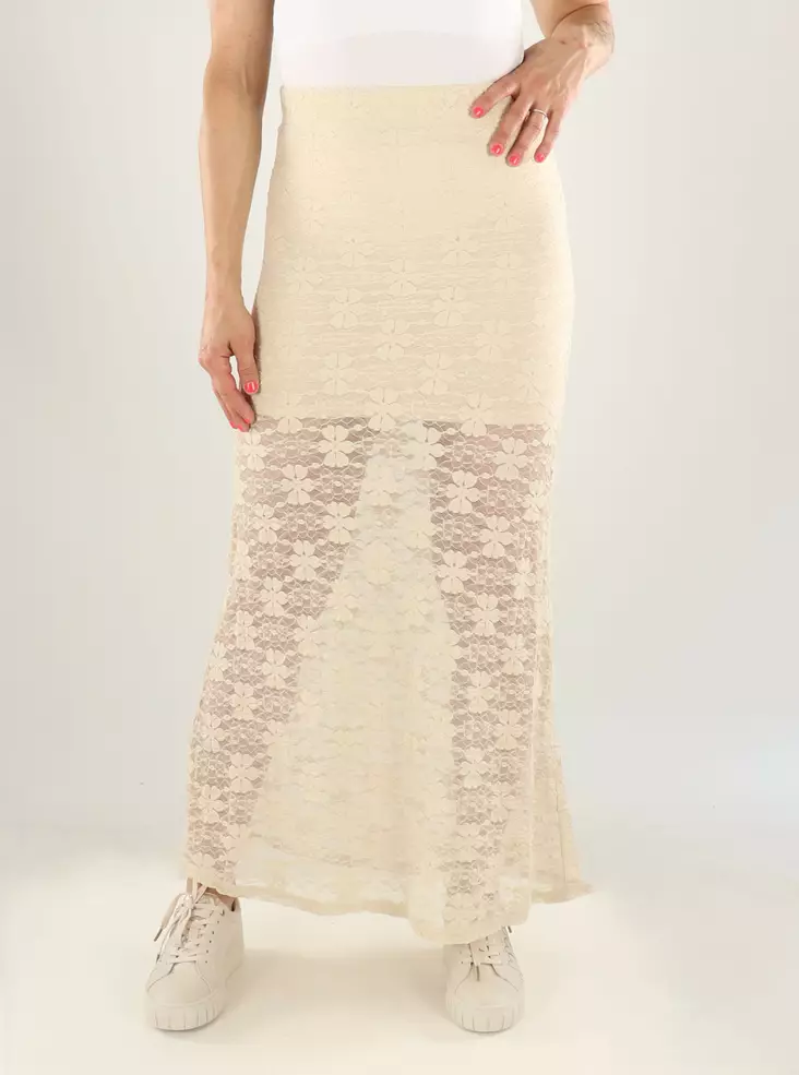 Only naisten pitsihame Pearlina long beige - Kjolar - 141313 - 1
