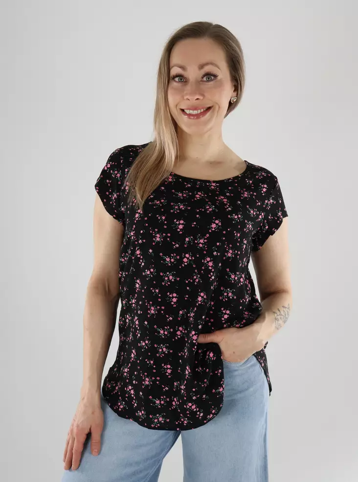 Only t-shirt ONLNOVA svart/725 ditsy - T-shirts för damer - 140903 - 1