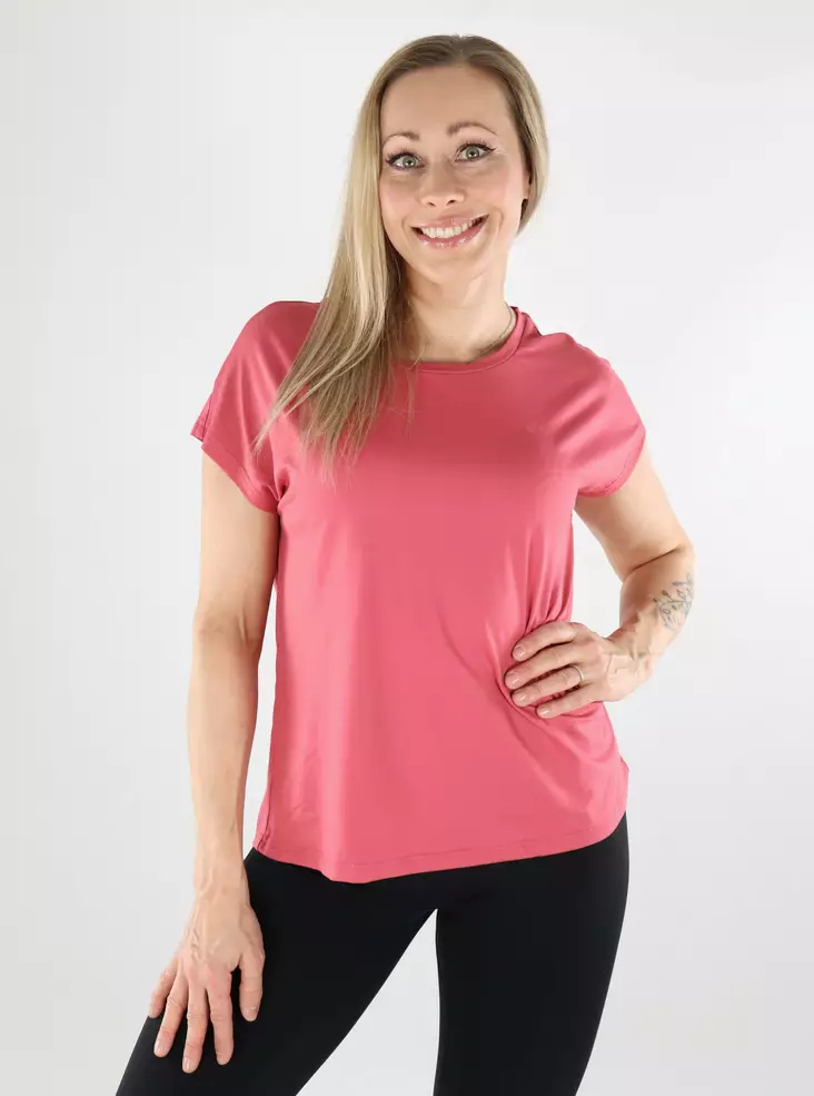 Only Play naisten t-paita Aubree Loose punainen/roosa - Naisten urheilu t-paidat - 138573 - 1