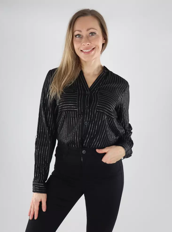 Vero Moda naisten kauluspaita Bumpy musta/hopea - Naisten kauluspaidat ja puserot - 139713 - 1