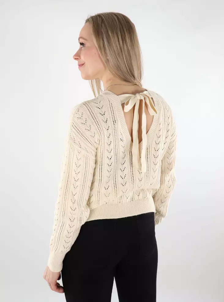 Vero Moda naisten neule Newverena Backdetail luonnonvalkoinen - Naisten neuleet - 137683 - 1