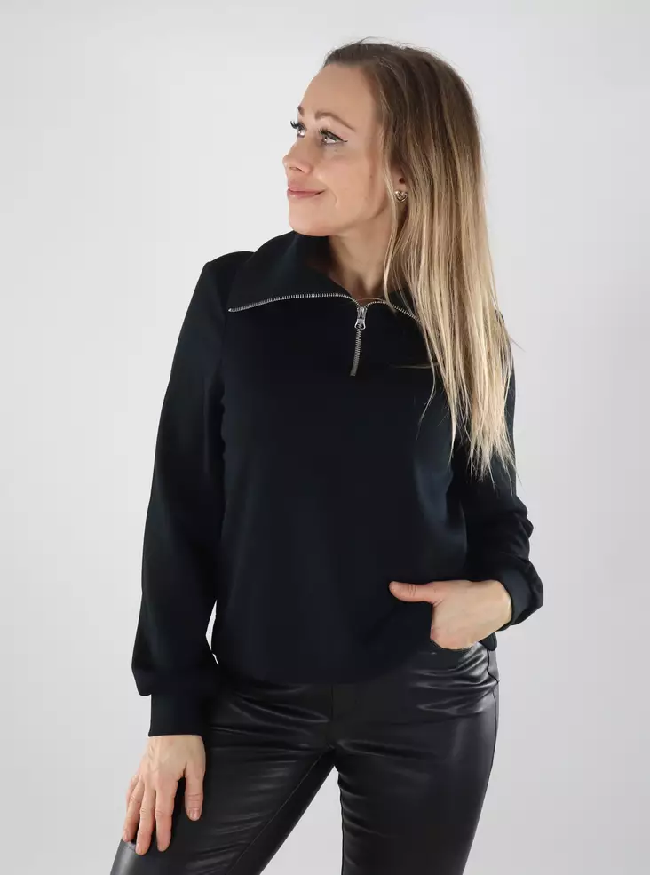 Vero Moda naisten pusero Hali Half Zip musta - Naisten kauluspaidat ja puserot - 139983 - 1