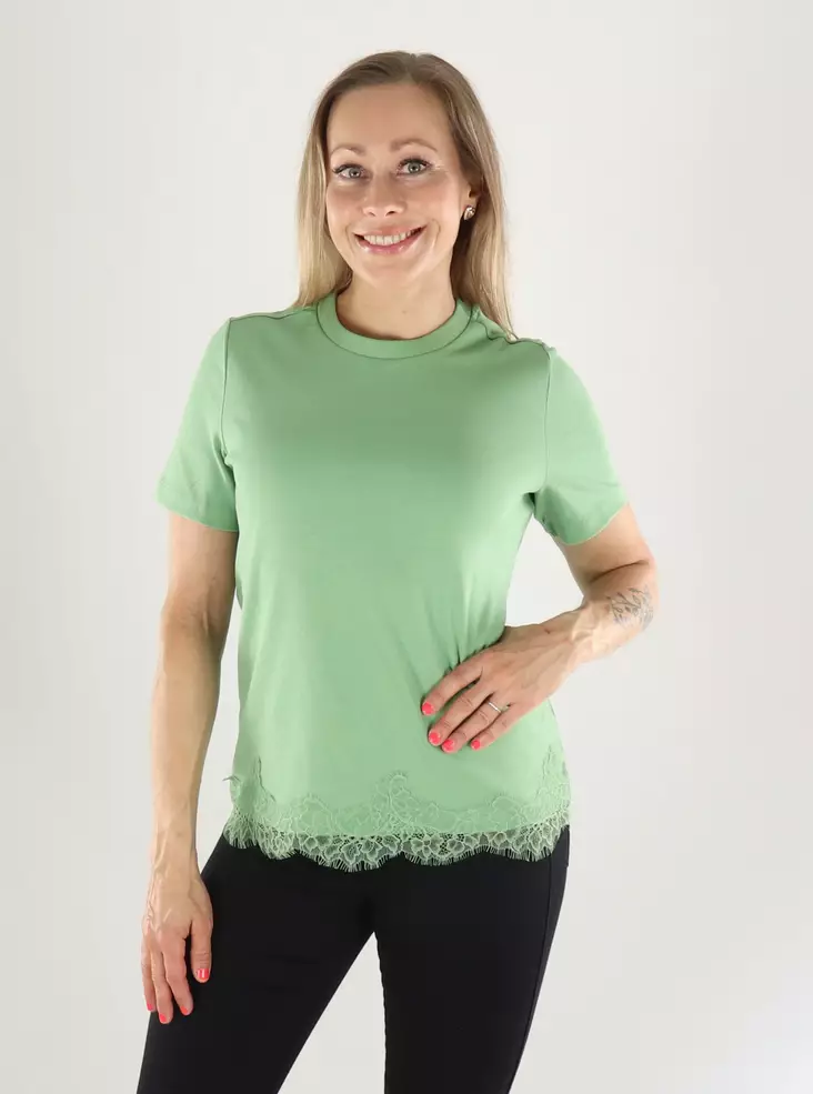 Vero Moda naisten T-Paita Sara lace vihreä - Naisten T-paidat - 141483 - 1