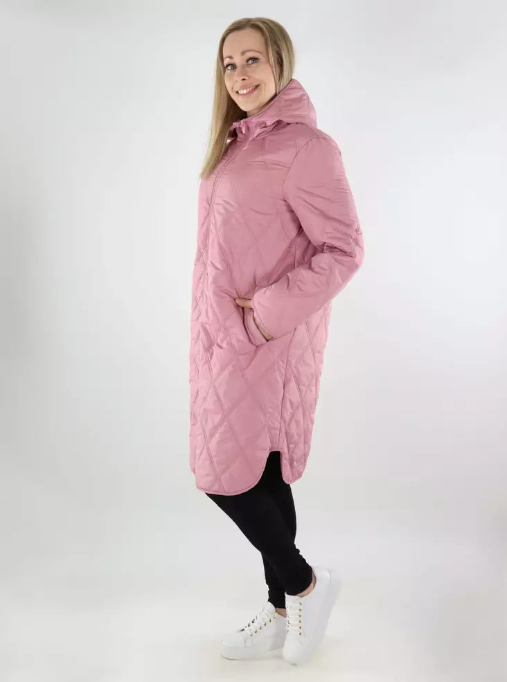 Vila hupullinen kevyttoppatakki Quila Hooded roosa - Naisten kevyttoppatakit - 137743 - 1