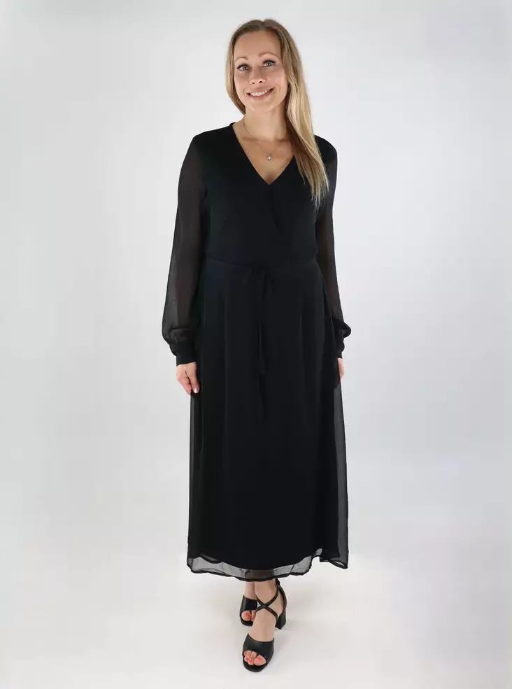 Vila klänning V-ringad LS Midi svart - Klänningar och tunikor - 138943 - 1