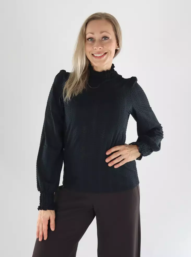 Vila naisten paita Lyri smock musta - Långärmade tröjor för damer - 141533 - 1
