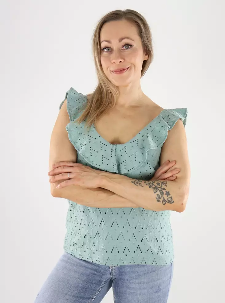 Vila naisten toppi Amalina v-neck blue surf - Toppar för damer - 140883 - 1