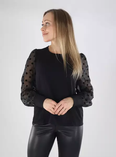 Vero Moda naisten paita Alva Detail musta - Naisten pitkähihaiset paidat - 139764 - 1