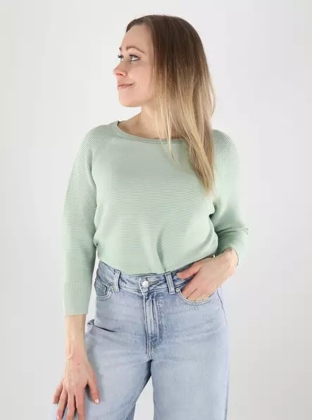 Vero Moda naisten puuvillaneule New Nora 3/4 Boatneck vaaleanvihreä - Naisten neuleet - 140134 - 1