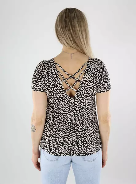 Only naisten t-paita Bera Back Lace musta/vaalea - T-shirts för damer - 140674 - 2