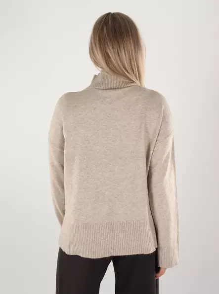 Only naisten neule Mary high neck mocha merinque - Naisten neuleet - 142054 - 2