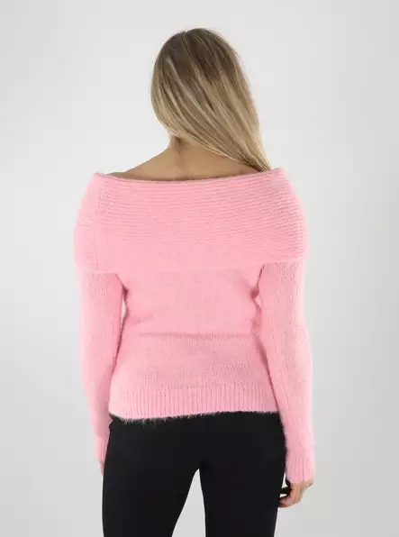 Vero Moda naisten off-shoulder neule Sorrina vaaleanpunainen - Mekot ja tunikat - 142044 - 2