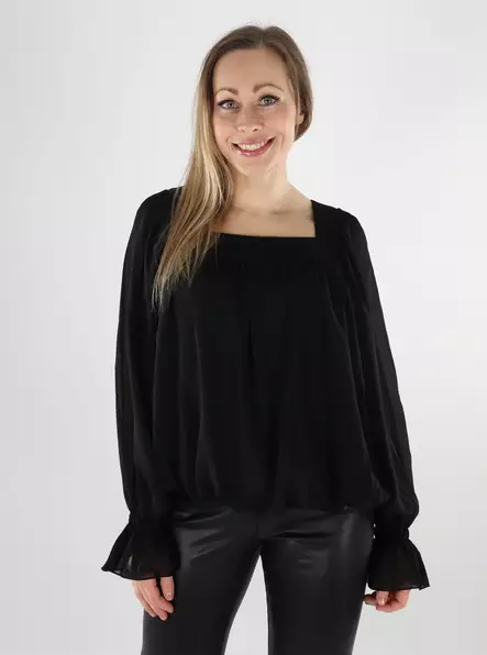 Vero Moda naisten paita Tilly Square Neck musta - Naisten pitkähihaiset paidat - 140074 - 1