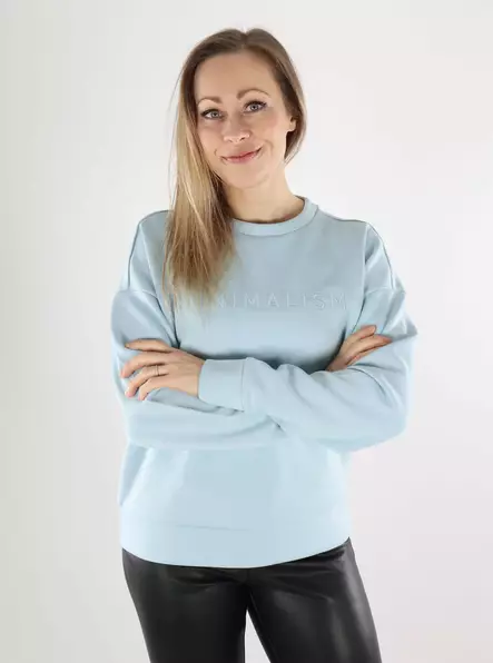 Vila naisten collegepusero Reflect EMB Minimalism vaaleansininen - Naisten hupparit ja colleget - 140034 - 1