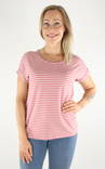 Only naisten T-Paita Moster stripe dustyrose/cloud - Naisten T-paidat - 131384 - 1
