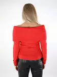 Pieces naisten neule Riko Off Shoulder punainen - Naisten neuleet - 137434 - 2