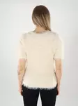 Vero Moda naisten lyhythihainen neule Fluffy Pullover luonnonvalkoinen - Naisten neuleet - 139884 - 2