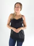 Only naisten satiinitoppi Indona satin lace musta - Toppar för damer - 141494 - 1