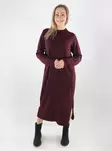 JDY naisten pitkä neulemekko Sabrina viininpunainen - Stickat för damer - 142344 - 1