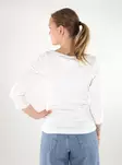 JJXX naisten ribbipaita Fifi 3/4 Boatneck valkoinen - Naisten pitkähihaiset paidat - 137844 - 2