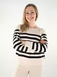 Only naisten raidallinen neule Ama Raglan valkoinen/musta - Naisten neuleet - 137624 - 1