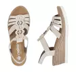 Rieker naisten kiilasandaalit 619B2-60 beige - Rieker sandaalit - 137944 - 4
