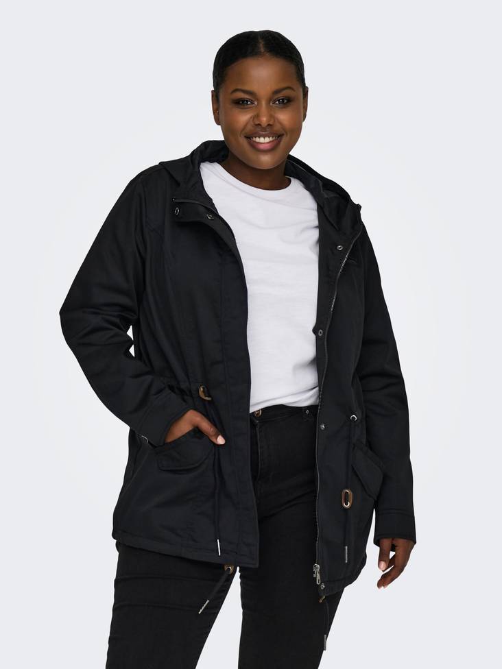 Only Carmakoma naisten pluskoon Parkatakki Lorca spring musta - Naisten kevyet takit - 133064 - 1