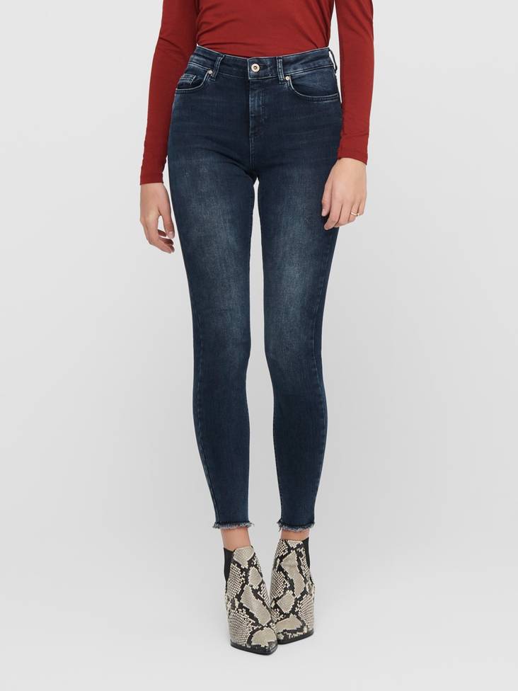 Only Jeans Blush life mid rea409 mörkblå - Jeans för damer - 126654 - 1